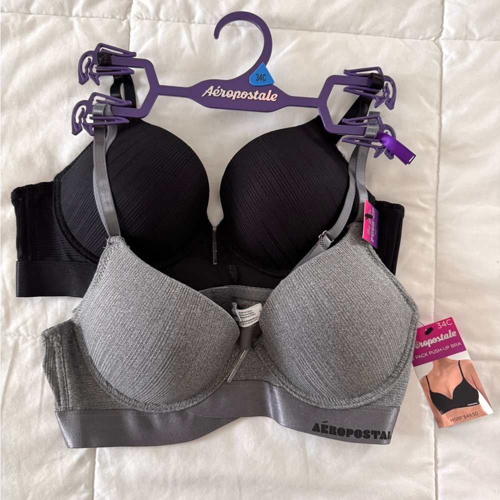 NWT Aeropostale Push Up Bra Set Size 34C